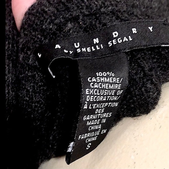 NWOT Laundry by Shelli Segal Sequin Accent Ribbed Sweater 💯 Cashmere - Picture 5 of 5